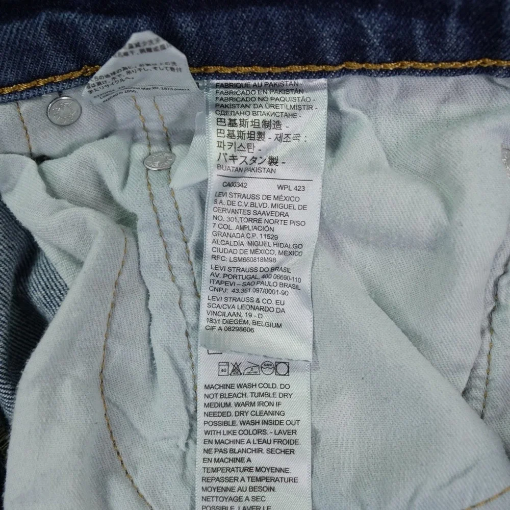Levis Western‎ Fit Jeans Mens Size 34x32 Straight Bootcut Fit Blue Biker Strong
